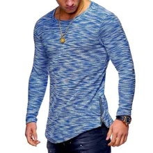 Новые синие рубашки для бега хип-хоп Тонкий Фитнес Спортивный Топ Футболка с длинными рукавами Мужская Осенняя тренировочная одежда для бега Футбол Джерси