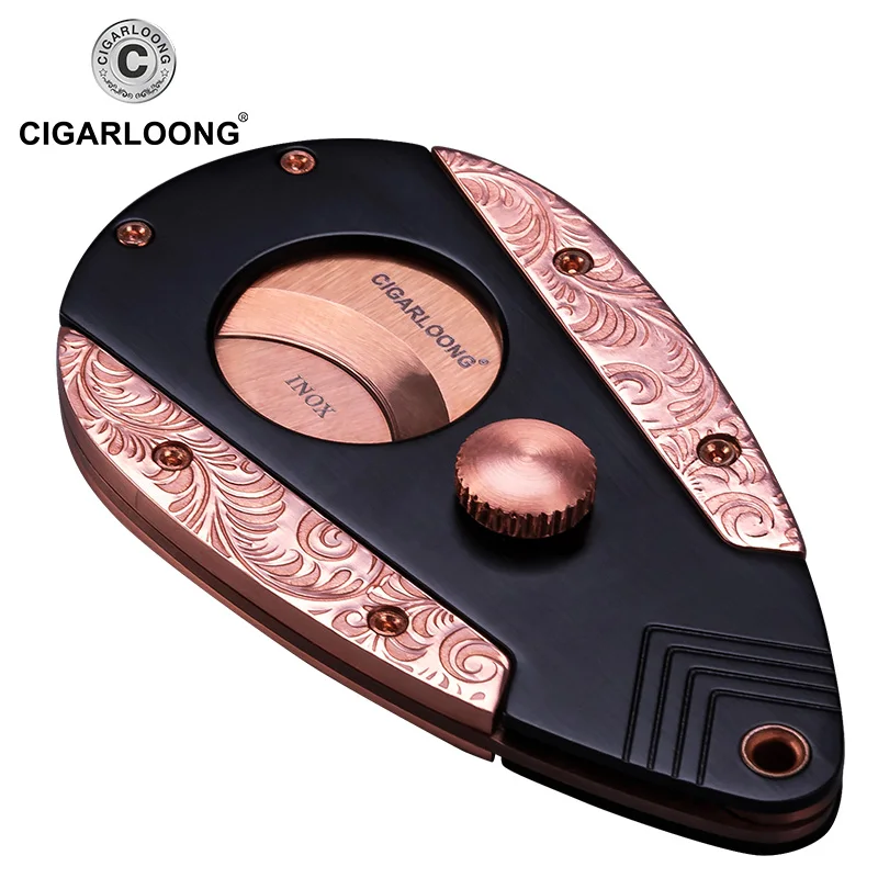  CIGARLOONG Cigar Cutter Sharp Blade Krupp Stainless Steel Portable Cigar Scissors CC-0017