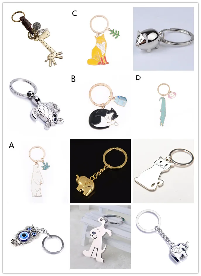 Top Quality Animal Keychain Car Key Chain Ring Alloy Pet Key Chain Key Holder For Keys Men Car Women Bag Accessories 12 Styles