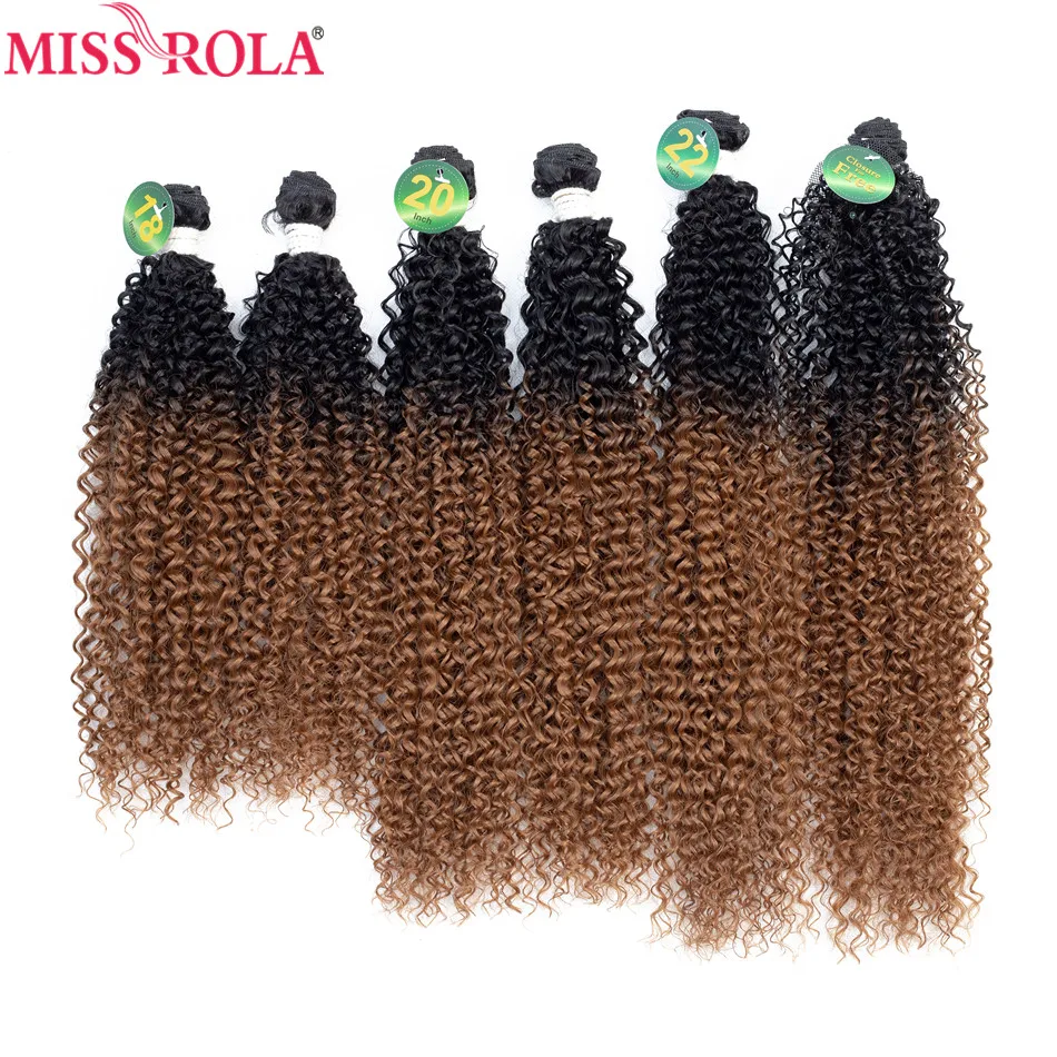Miss Rola пучки волос "омбре" синтетические вьющиеся волосы для наращивания шиньон для волос ткет 18-22 дюймов 6 шт./упак. 200 г