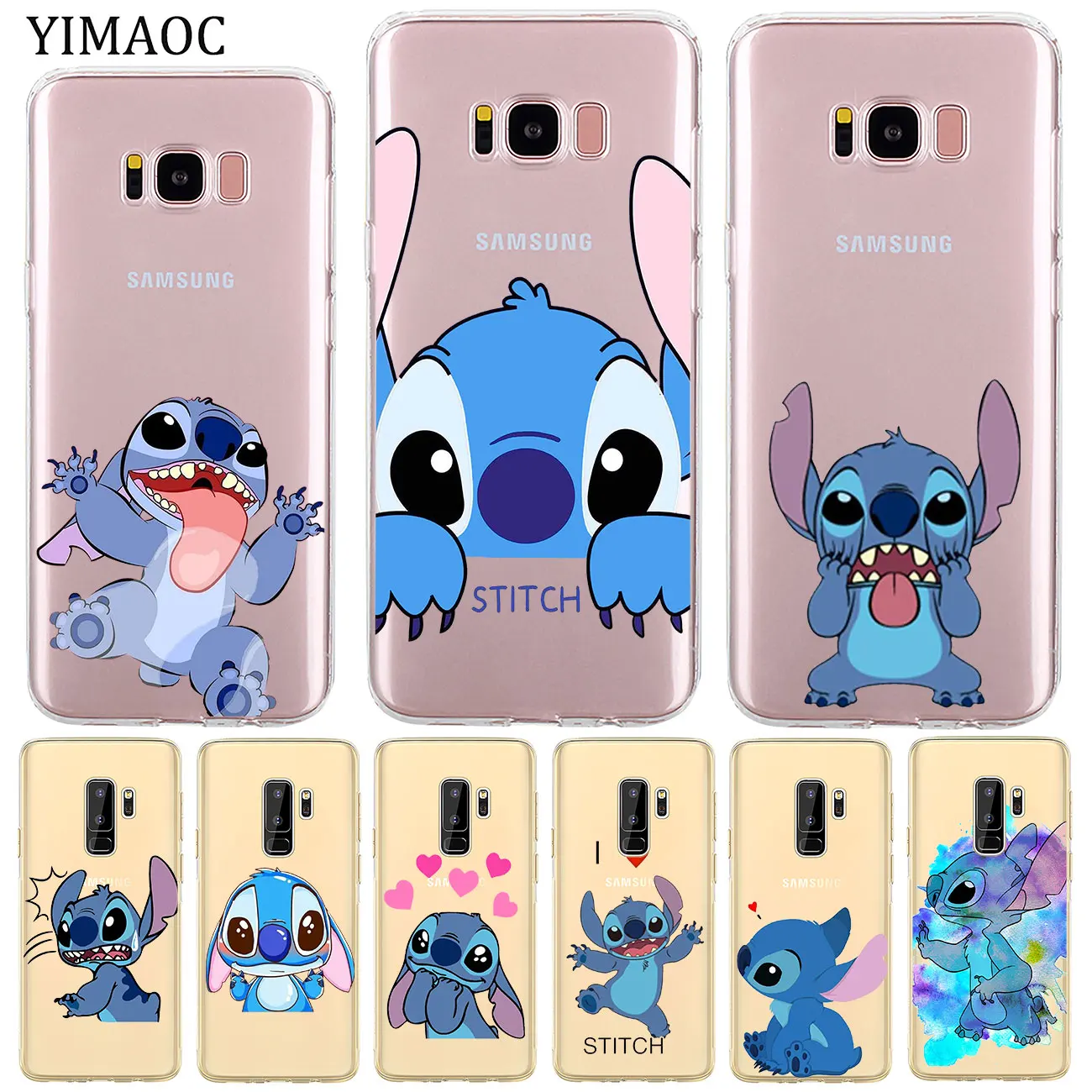 

YIMAOC Lilo & Stitch Pengiun Star Baby problem Soft Silicone Phone Case for Samsung Galaxy S10e S10 S9 S8 Note 10 Plus S7 Edge