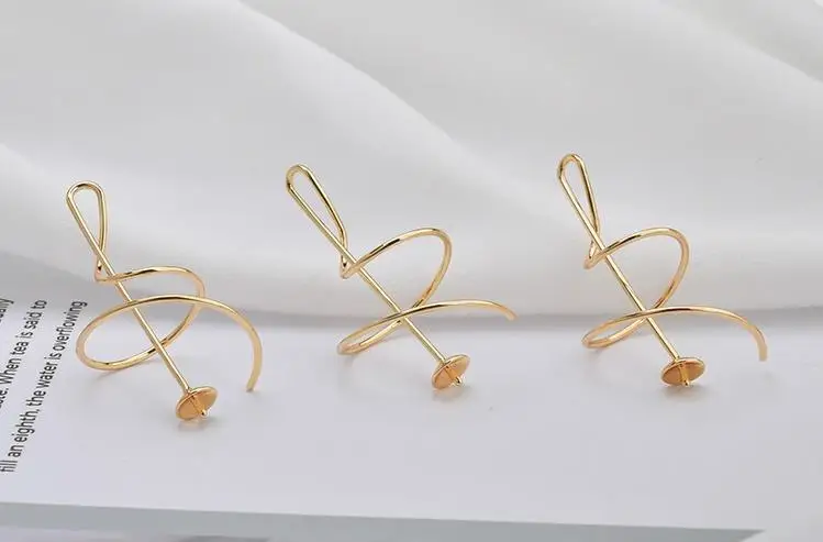 Покрытые медью 18 К Золотые Ретро персиковые серьги в форме сердца, липкие жемчужины, сделай сам, ушные сережки, аксессуары для изготовления ювелирных изделий