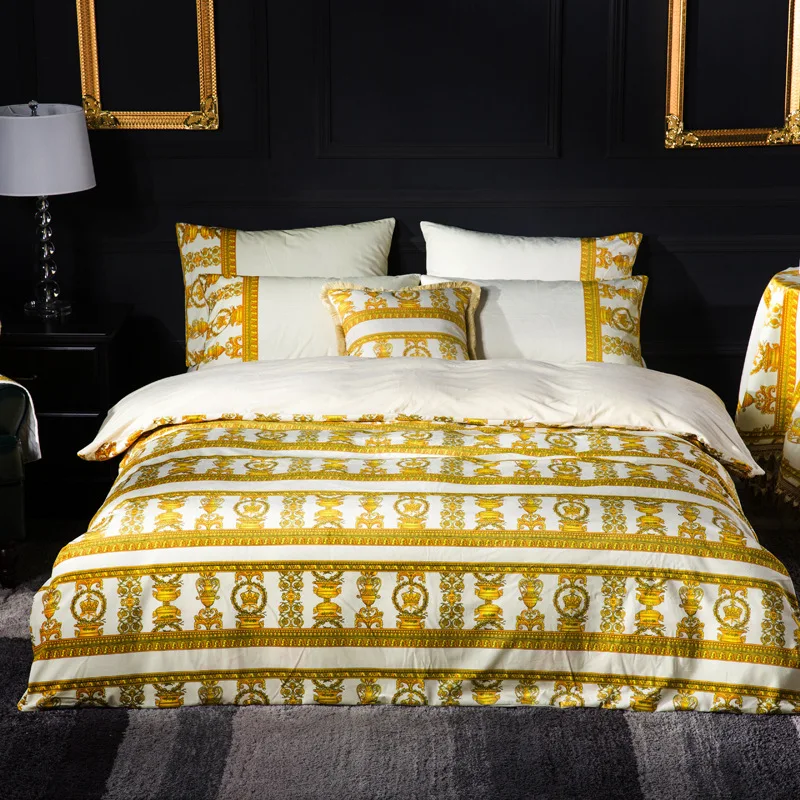 

Bedding plush quilt cover sheets set bedding set winter European luxury brand queen size bed set duvet cover