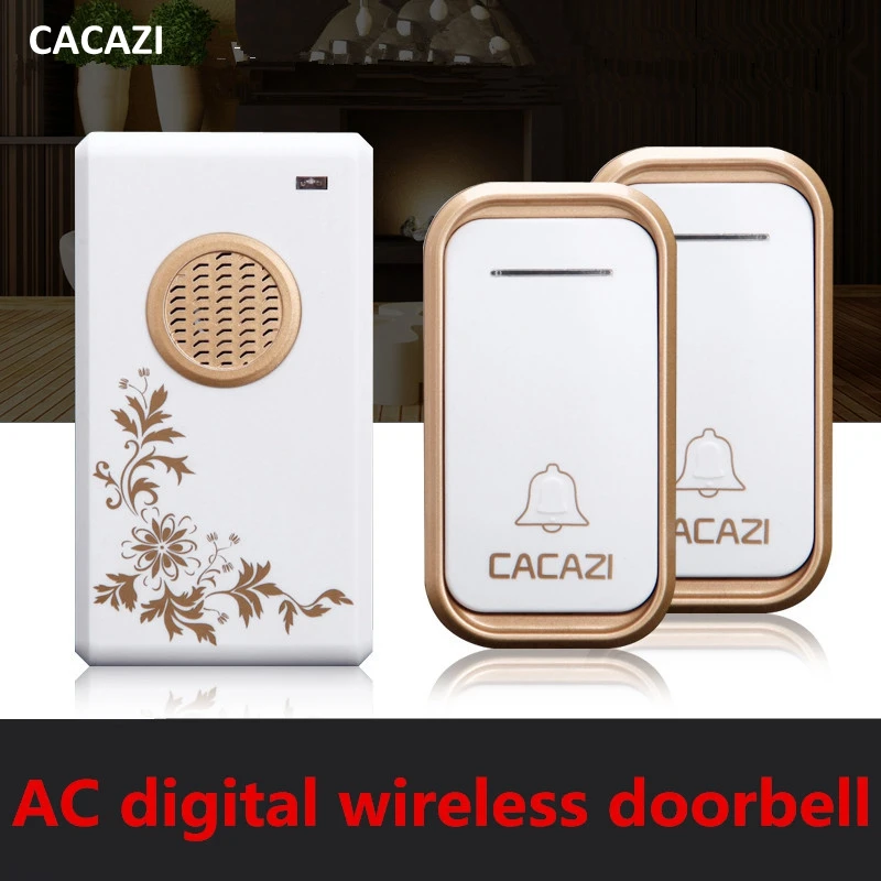 

2 transmitters+1 receiver High Quality home DoorBell Waterproof 200m work range Mini Wireless Door bell 38 Ring tunes for choose