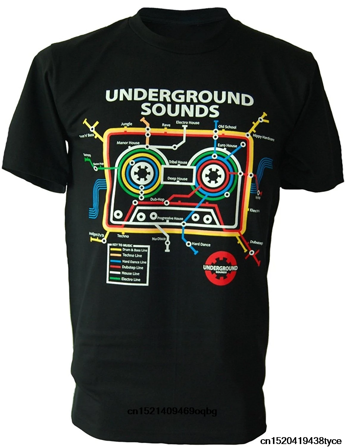

Fashion urban mixtape cassette tape subway map DJ T-Shirt goa trance man t-shirt