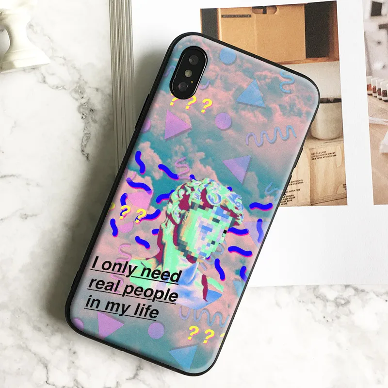 

Vaporwave Style Art Trippy coque TPU Soft silicone Phone Case Cover Shell For Apple iPhone 6 6s 7 8 Plus X XR XS MAX