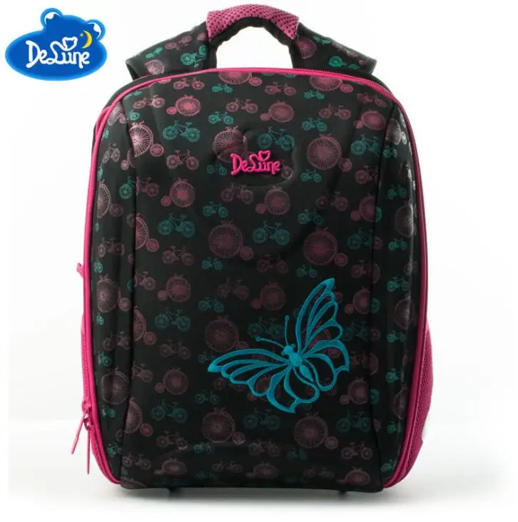 

Delune Brand Nylon Kids 3D Cartoon School bags 1-3 Grade Studets Children Orthopedic School Backpacks for Girls Boys School Bag