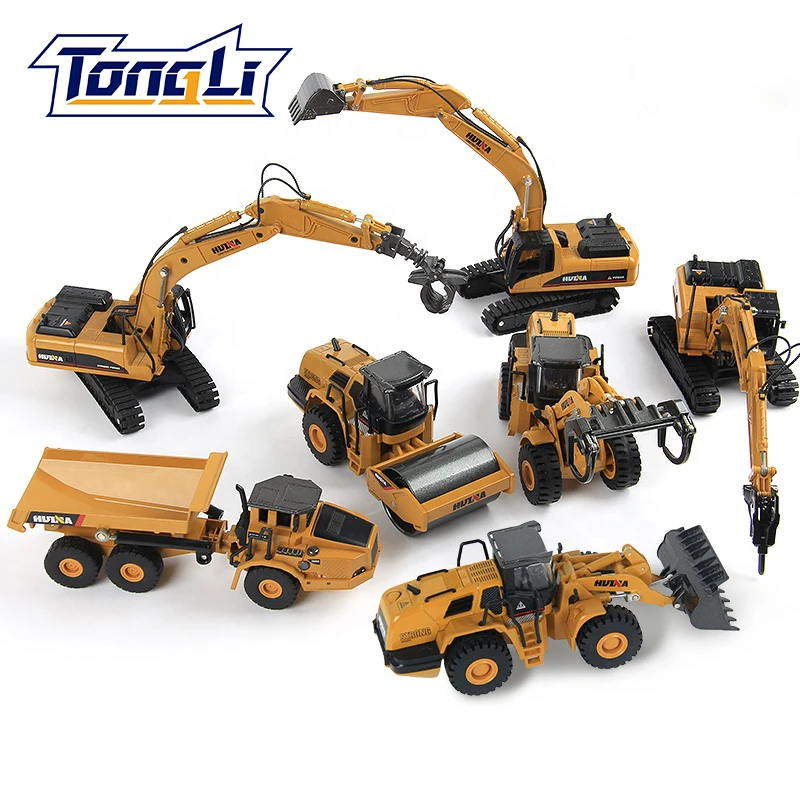 

TongLi toy 1/50 Huina 1710-1716 diecast static model alloy professional engineering constructionl vehicle excavator loader truck