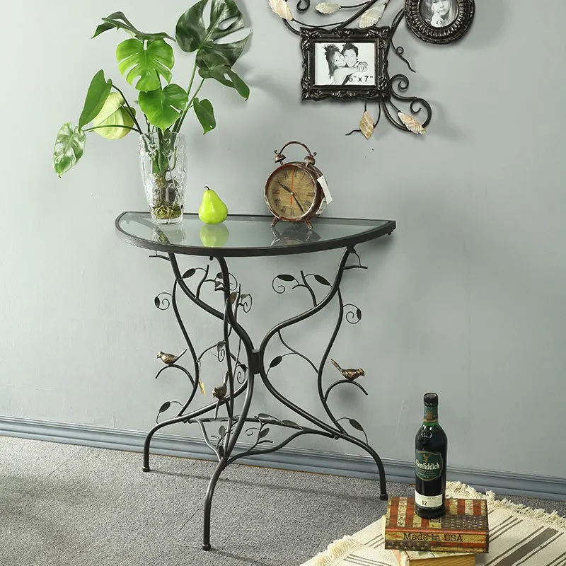 Wrought Iron Wall Corner Entrance Tables, Coffee Table, Living Room Sofa Edge Wrought Iron Wall Corner Entrance Tables, Coffee Table, Living Room Sofa Edge