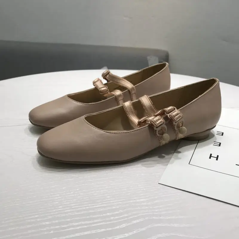 

Jookrrix 2018 Summer Shoes Women Mary Jane Shoes Lady Flats Apricot Fashion Brand Slip On Soft Lady Shallow Square Toe Elegant