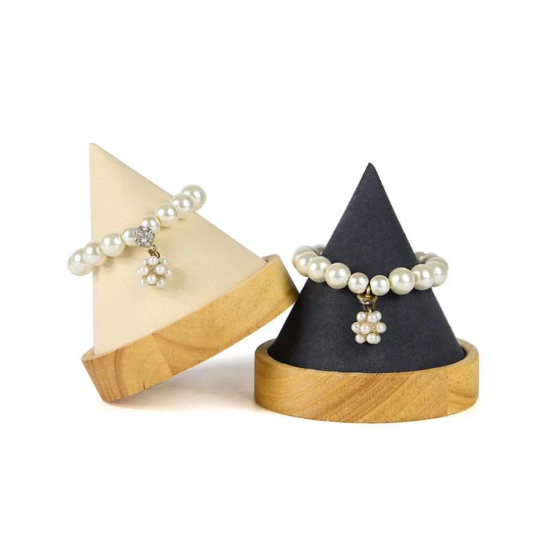 

Fashion Single Finger Cone Fingertip Display Ring Holder Storage Wood Display Showcase Stand Rings Jewelry Organizer
