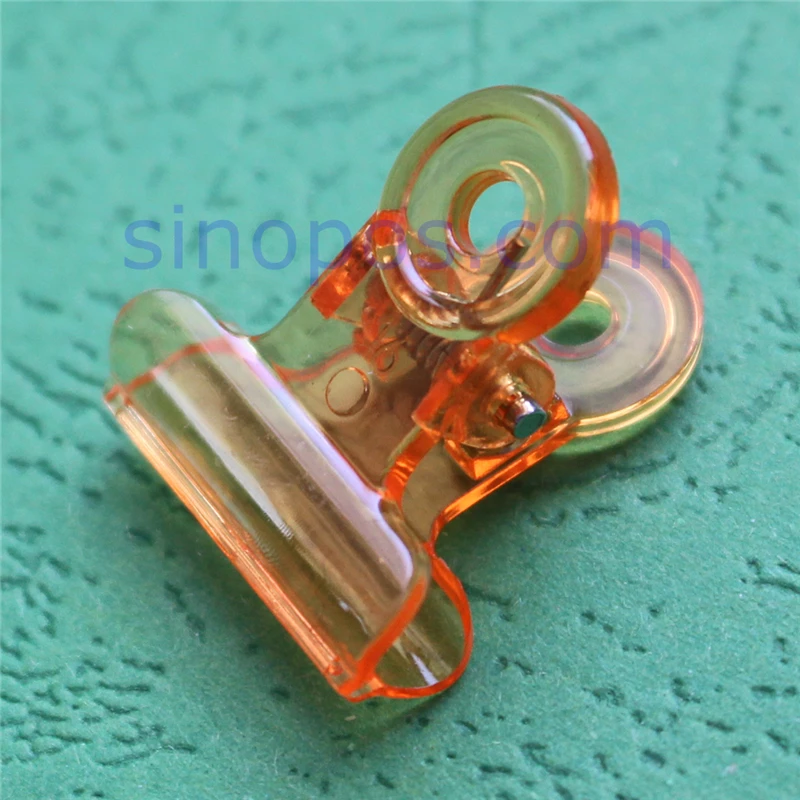 Colored Plastic Binder Clips, round tip tail bulldog clip clear flicker