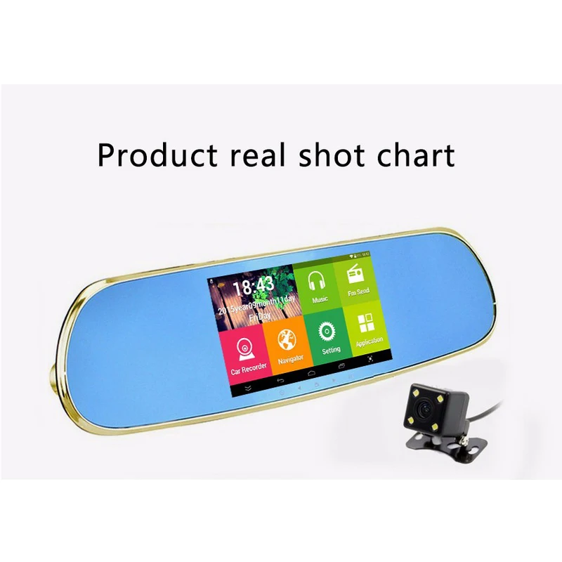

New mirror with rearview camera full hd 1080P with two cameras 5 inch black box Video recorder DVR Android Car DVR dashcam