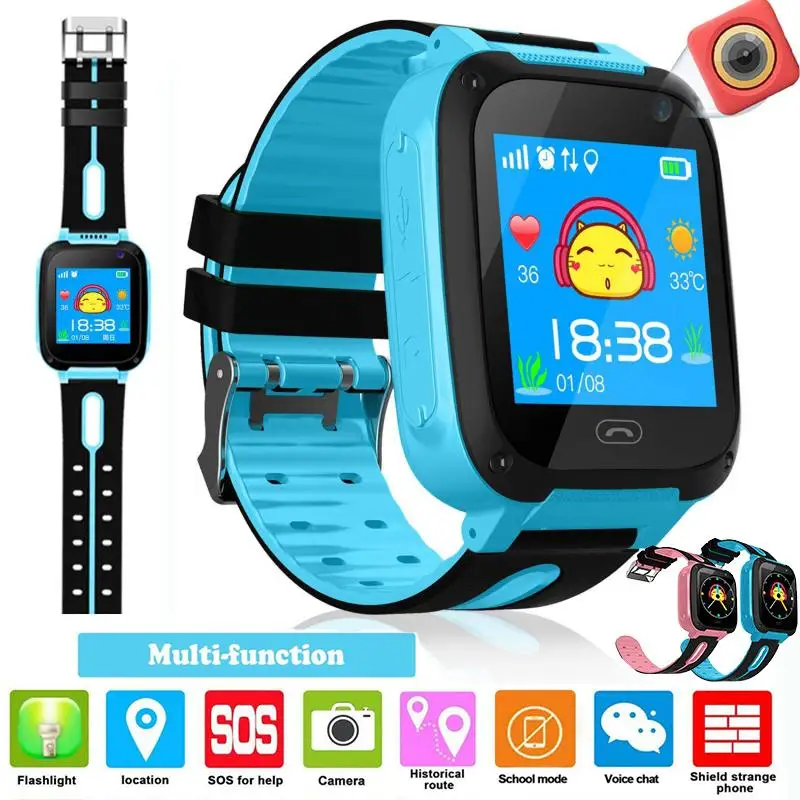 

Smart Watch Micro SIM Card Call Tracker Child Camera Anti-lost Position Alarm Smart Watch & SOS,camera flashlight phone book r60