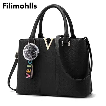 

Soft Leather Ladies Handbags 2019 Designer Female Shoulder Bag Letter Luxury Handbag Messenger Bags Fur Big Women Bag F-318
