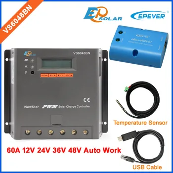 

Solar power battery charge controller PWM VS6048BN USB+sensor cables and eBOX-WIFI-01 60A 60amp