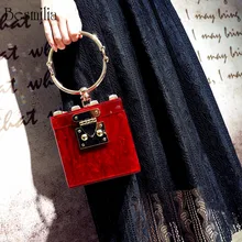 Роскошные женские сумки, дизайнерская квадратная акриловая вечерняя сумочка-клатч с металлическими ремешками, мини вечерние сумочки в форме багажника, пляжная сумка