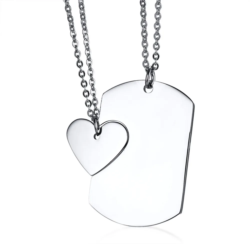 Titanium Stainless Steel Matching Heart 