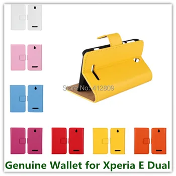 

11Colors Fashion Genuine Wallet Leather Smart Covers Case for Sony Xperia E Dual C1605 with Credit Card Holder Cellphone Case