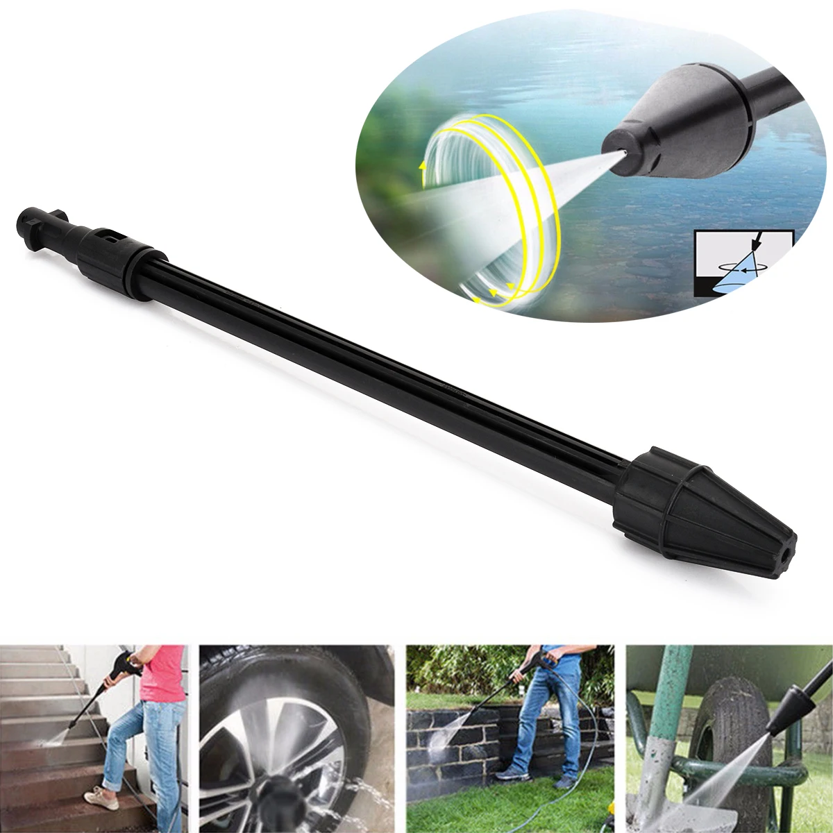 

High Quality 150 Bar Blaster Lance Turbo Nozzle for K2 K3 K4 K5 Pressure Washer Engineering Plastic Lance Nozzle For Car Clean