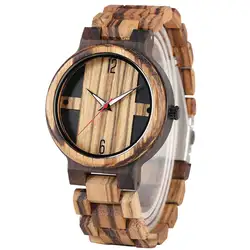 2019 деревянные часы специальные двухэтажные эбеновые деревянные светящиеся руки ручной работы натуральные кварцевые наручные часы horlogees