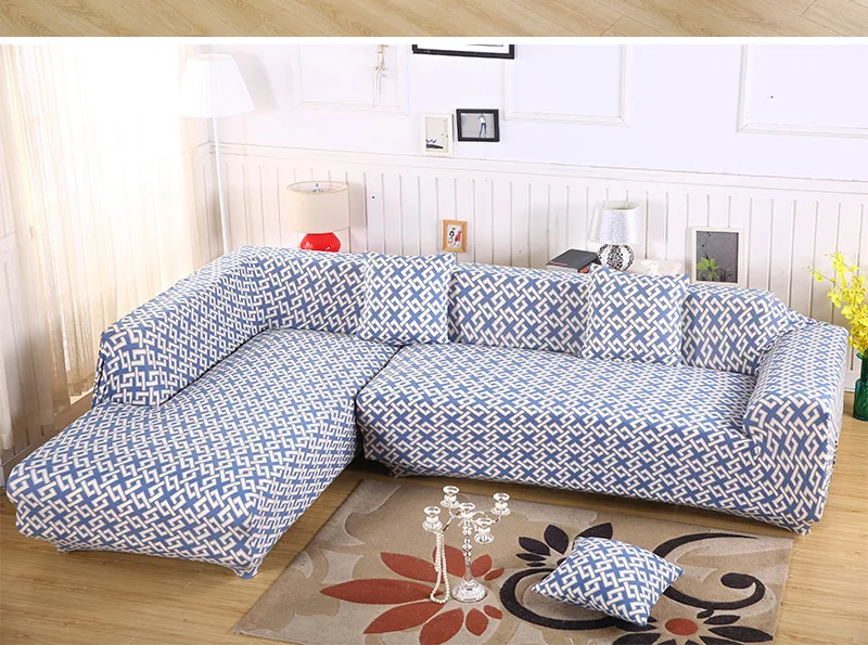 2 шт. Чехлы для г-образного дивана универсальные эластичные Угловые диванные чехлы для домашнего декора SC031