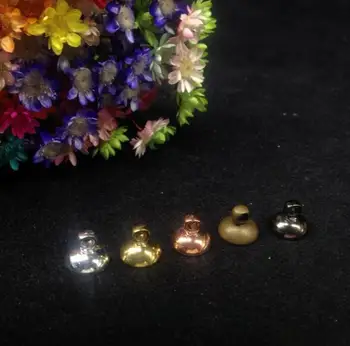 

50pcs 8mm classic round Bead Caps Connectors Metal Charms Bead for glass globe jars vials bottle diy jewelry necklace accessory