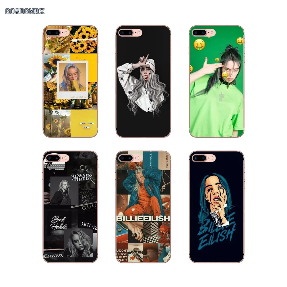 

Billie Eilish Pop Music Singer TPU Transparent Bag Case For Huawei P Smart G7 G8 P7 Mate 10 P20 Pro P8 P9 P10 Lite Mini GR5 2017