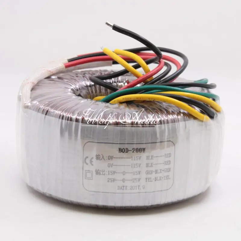 

200W Dual 25V+Dual 15V HiFi Toroidal Transformer Full Copper Audio Amplifier 200VA Transformer For LM3886 Power amp