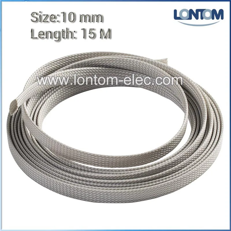 

10mm 15M Gray PET Braided Expandable Sleeving Wire Cable Sleeve High Density Sheathing