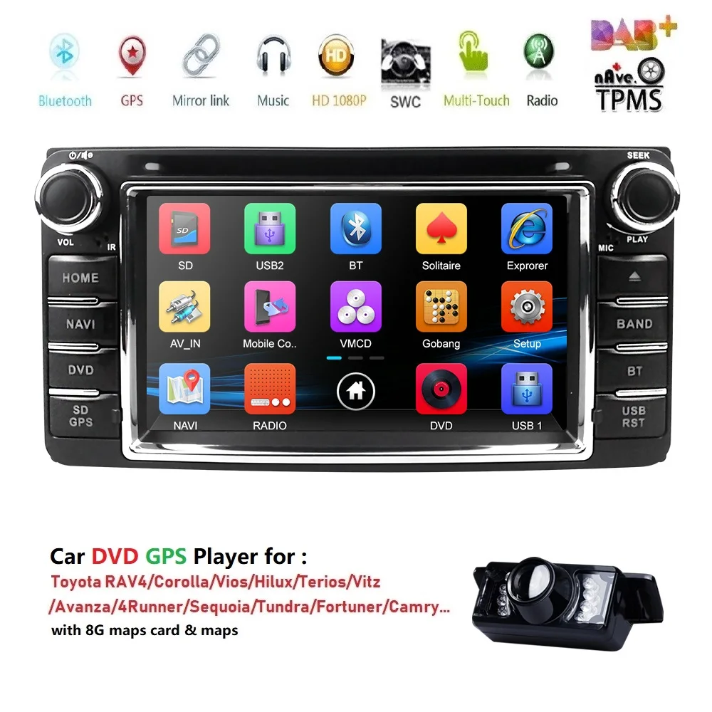 Best 2 DIN car dvd gps for toyota hilux prado corolla camry rav4 yaris Vios directions 2003-2008 SWC RDS BT SD Mirror-Link CAM MAP CD 0 Best 2 DIN car dvd gps for toyota hilux prado corolla camry rav4 yaris Vios directions 2003-2008 SWC RDS BT SD Mirror-Link CAM MAP CD 0