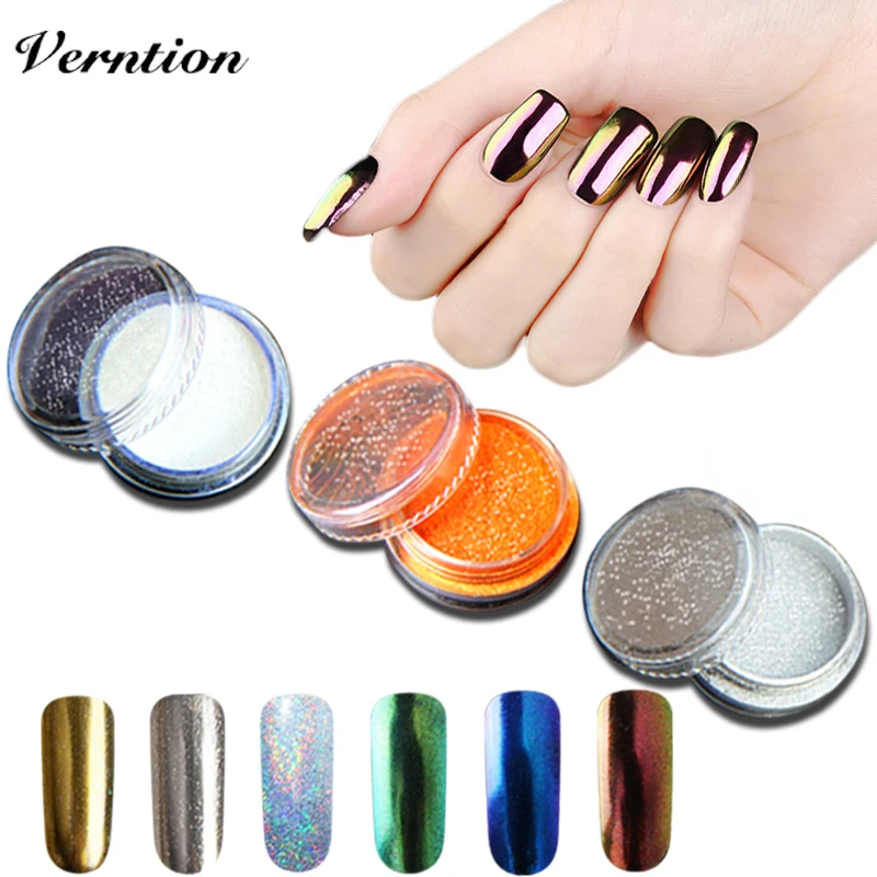 Verntion Hot Sale Mirror Effect Nail Powder Manicure Decorations Sequins Gel Polish Chrome Pigment Art Dust Tool | Красота и здоровье