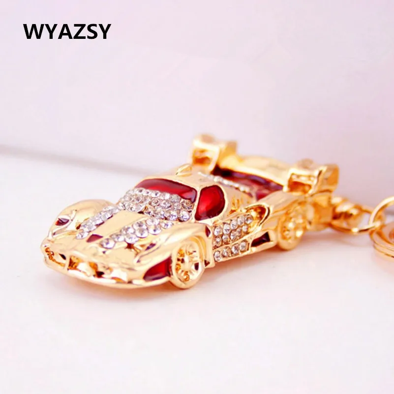 

New Cool Roadster Sports Crystal Key chain Red Car HandBag Pendant Trendy Key ring For Purse Bag Key Holder Key Chains Wholesale