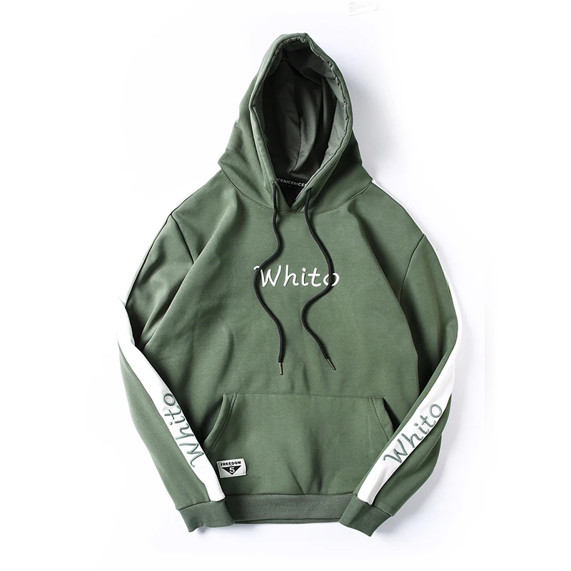 

Spring Men's Color Matching Hooded Sweatshirt Plus Size Casual Hip-hop Letter Pullover 3 Colors Long-sleeved Hooded Tops