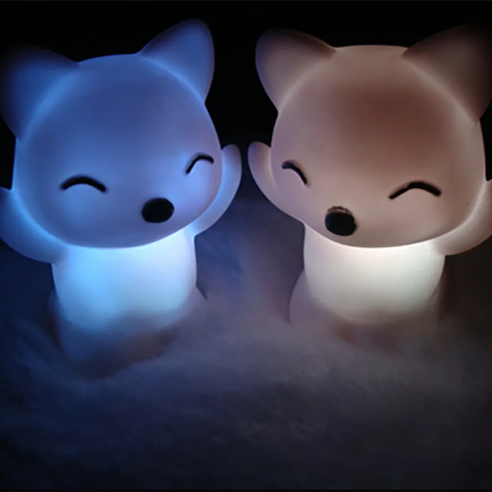 

7 Changing Colors Lovely Fox Shape LED Night Light silicone touch sensor led night light night light baby led night light