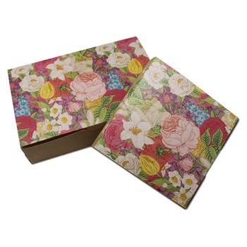 

DHL 180pcs/lot Brown Kraft Paper Cardboard Box Pack Package Carton Floral Pattern Printed for Gift Cookies Wedding Party 2 Sizes