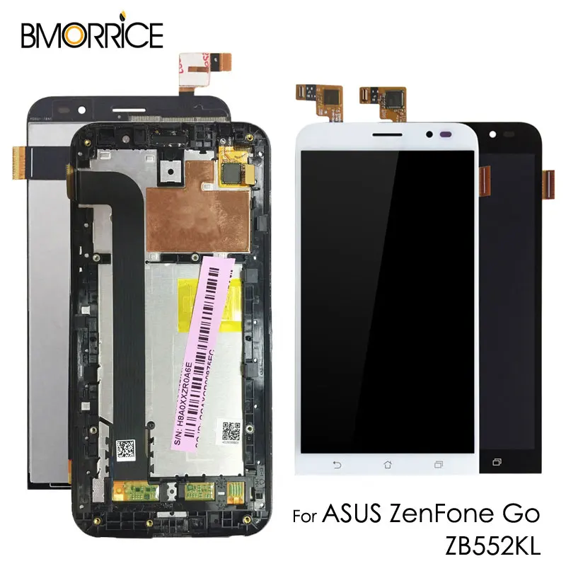 

For Asus Zenfone GO ZB552KL X007D LCD Display Touch Screen Digitizer Assembly With Frame Replacement Parts Black White 5.5