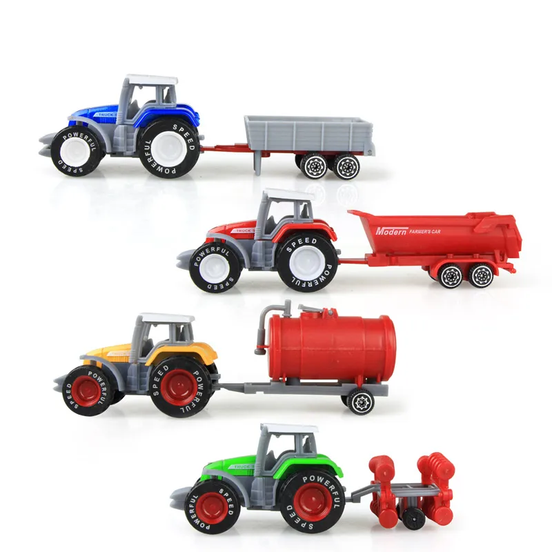 

4 Types Die-cast Farm Truck Toy Mini Car Model Engineering Car Model Tractor Engineering Car Tractor Toys Model for Kids Gift