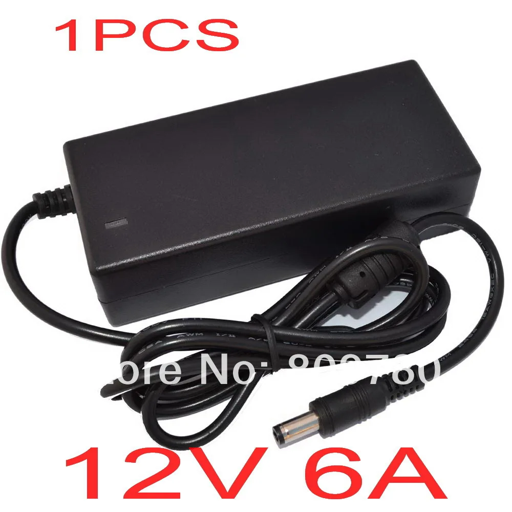 

1pcs High quality 12V 6A AC 100V-240V Converter AdapterDC12V 6A 72W Power Supply DC 5.5mm x 2.1mm-2.5mm for 5050/3528 LED Light