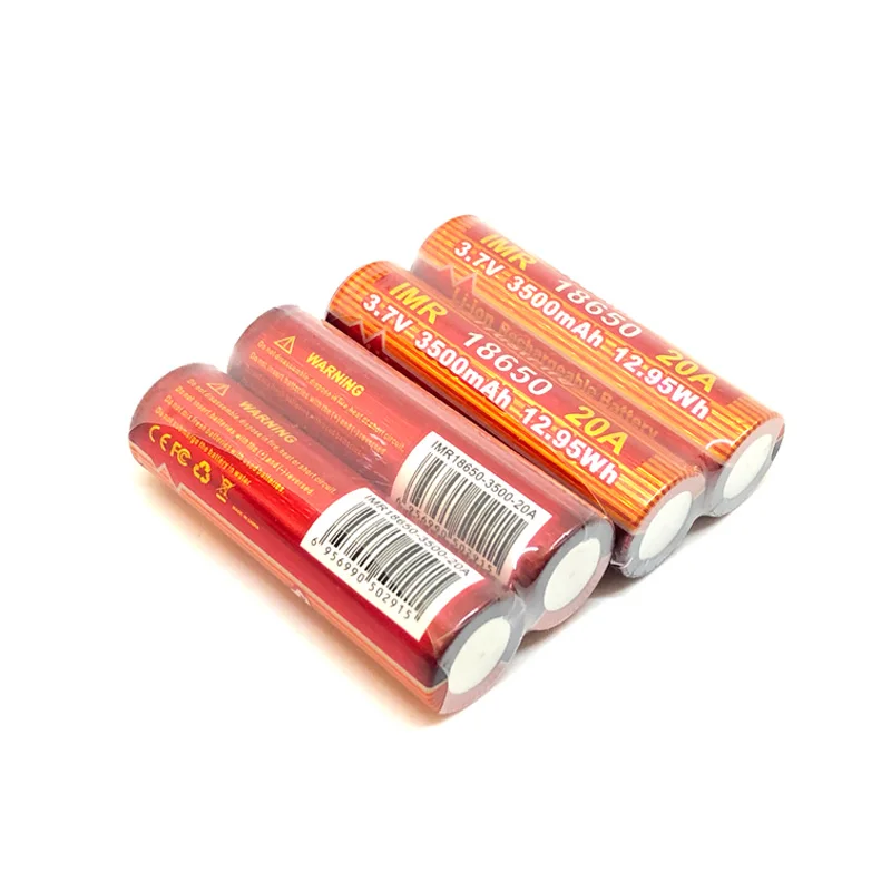 20pcs/lot TrustFire IMR 18650 3500mAh 3.7V 20A 12.95Wh High-Rate Rechargeable Lithium Battery for E-cigarettes LED Flashlights