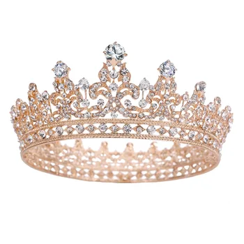

Rhinestone Zirconia Crown Bridal Tiara Crystal CZ Diadem For Bride Princess Pageant Wedding Hair Accessories HG0053