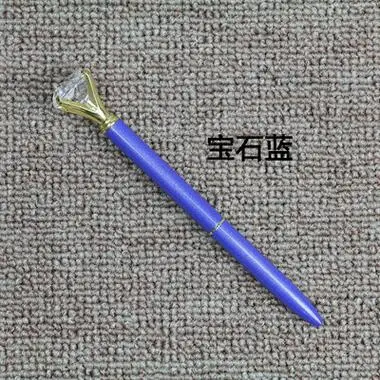 Sapphire Blue 1 шт. модная Хрустальная шариковая ручка Модная девушка 19 карат с крупным бриллиантом металлическая ручка материал Escolar Kawaii Новинка - Цвет: Sapphire Blue