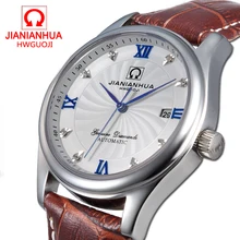 Для мужчин, с кристаллами Водонепроницаемый Военный Дайвинг спортивные сапфировые механические часы полный стальной подлинный кожаный ремень роскошь Брендовые Часы