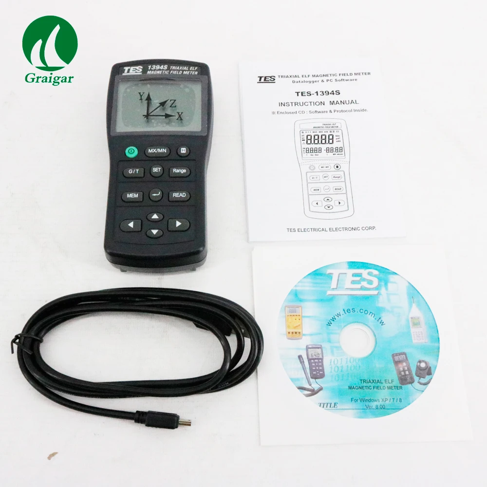 EMF Meter TES-1394S с(USB и 4 Гб sd-карты) обновленная версия TES-1394