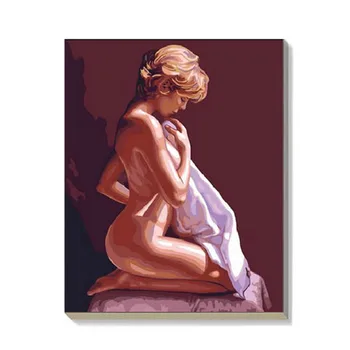 

MaHuaf-X163 Diy oil Paintings by numbers with acrylic paints the miss of girl art wall picture for living room 40x50 Framed