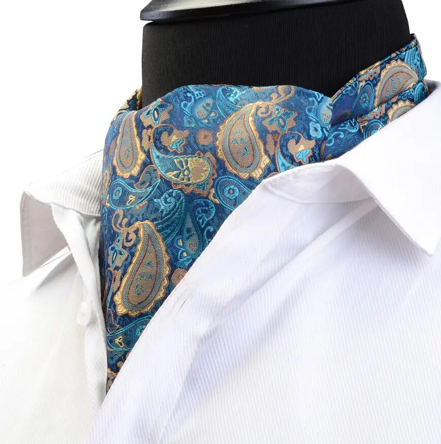 Ricnais, качественный, мужской, Аскот, винтажный, с узором пейсли, цветочный галстук, жаккардовый, тканый, шелковый галстук для мужчин, самостоятельно, галстук-резинка, британский шарф - Цвет: 13