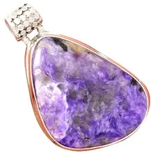 Lovegem Подлинная Charoite Подвеска 925 пробы серебро, мм 47 мм, AP2909