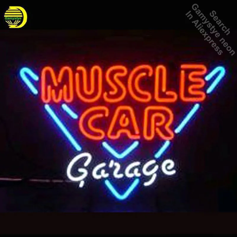 MUSCL CAR GARAGE Neon Sign Glass Tube Neon Handcrafted Affiche Neon signs Window Light Recreation Window Tube Glass Neon Lamps