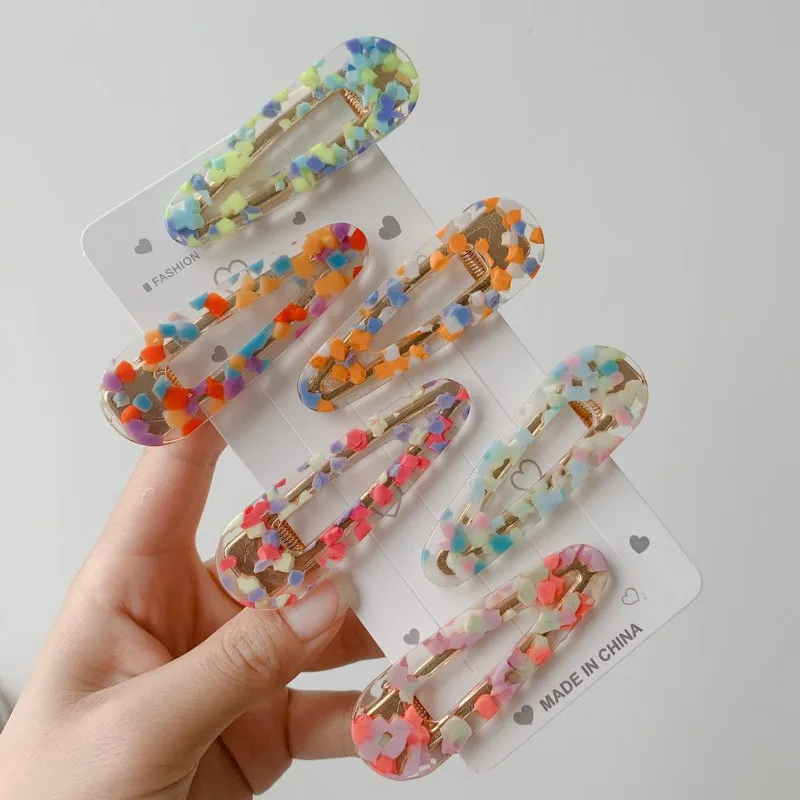 

MuHan Water Drop Resin Acetate Transparent Hair Clip Hair Accessories Girls Hair Pins Sweet Daily Headwear Barrette For Women