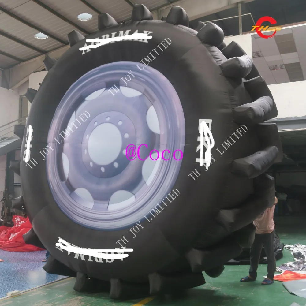 

free shipment to door,Hot sale giant inflatable tire, 3m/4m/5m oxford with print inflatable tire model for car shop advertising